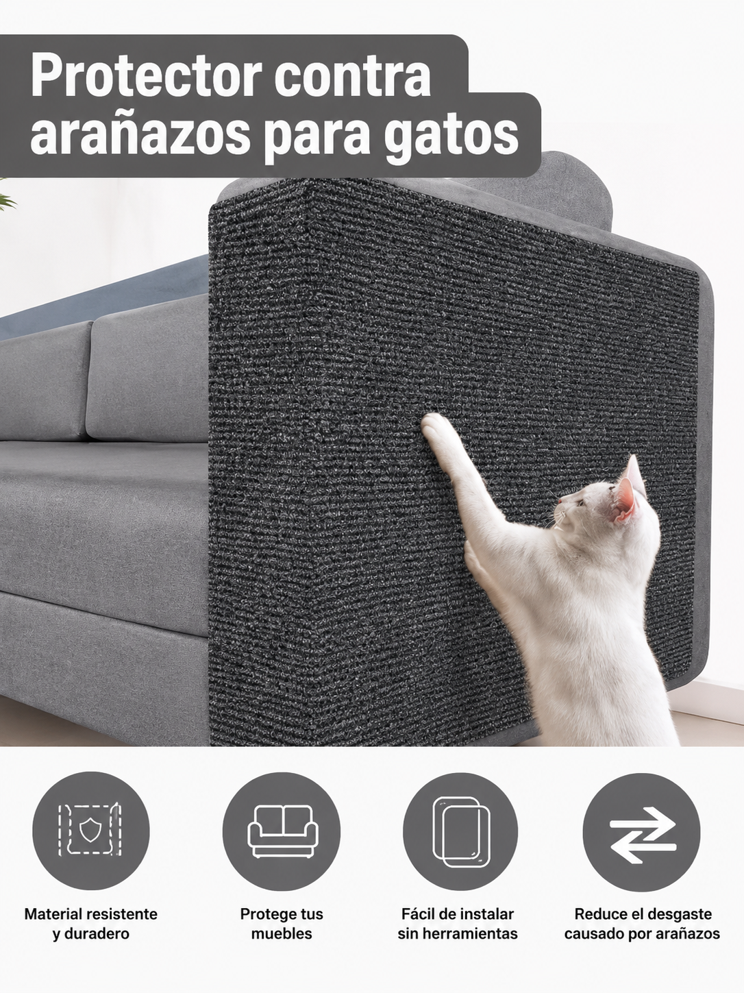 Alfombra Rascador Autoadhesiva para Gatos